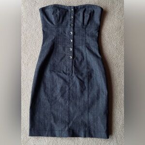 Strapless Fitted Denim Dress from Greece NWOT